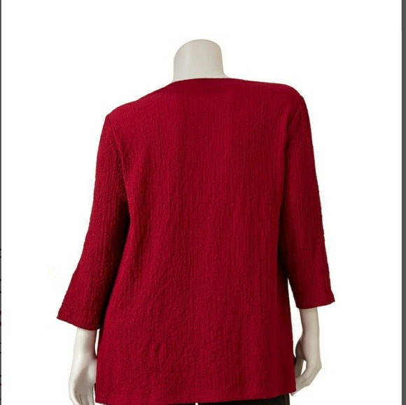 Cathy DanielsBurgundy Embellished KrincleTop Sz 2X - Picture 2 of 2